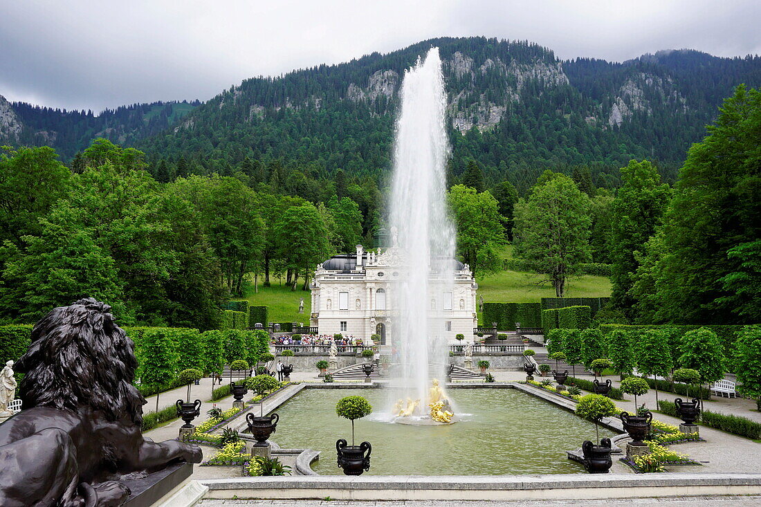 Palace of Linderhof, royal villa of King Ludwig the Second, Bavaria, Germany, Europe