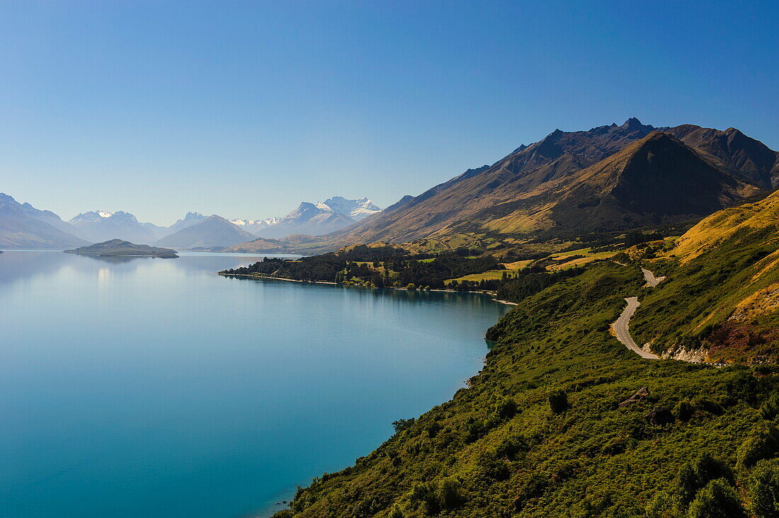 Turquoise water of Lake Wakaipu, around Queenstown, South Island, New Zealand