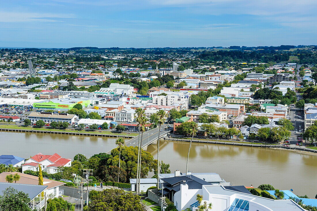View over Whanganui and the Whanganui River, North Island, New Zealand, Pacific