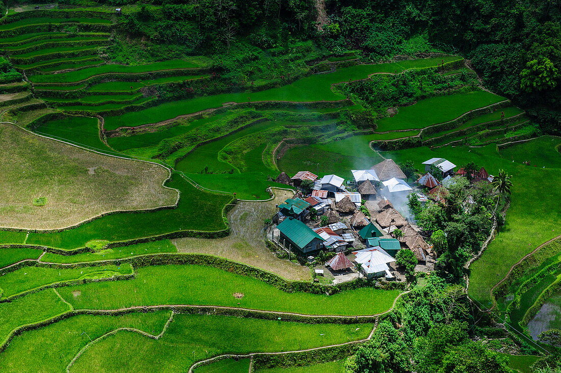 Bangaan in the rice terraces of Banaue, UNESCO World Heritage Site, Northern Luzon, Philippines, Southeast Asia, Asia