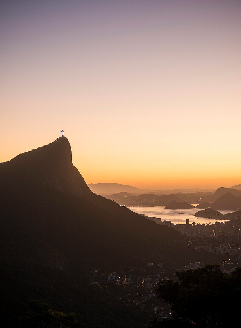 View from Chinese Vista at dawn, Rio de Janeiro, Brazil, South America