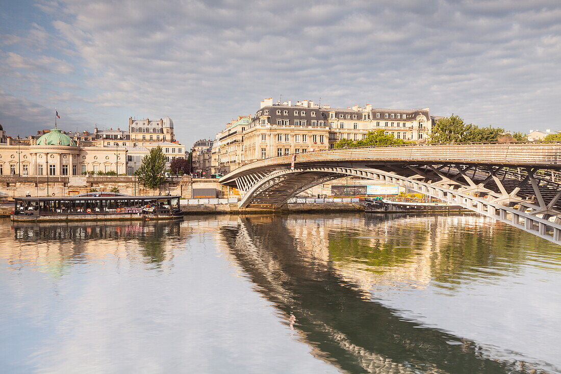 The Passerelle Leopold-Sedar-Senghor, formerly known as Passerelle Solferino (Pont de Solferino), a footbridge over the River Seine in the 7th arrondissement of Paris, France, Europe