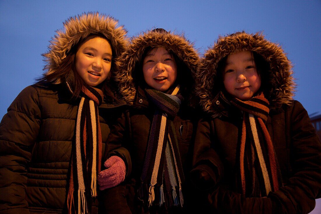 Schoolgirls in Qaanaaq, Northwest Greenland, Greenland