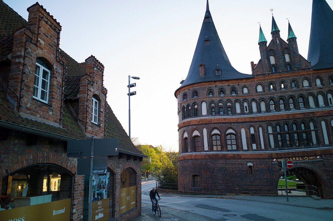 Salt storehouse and Holsten Gate, Lubeck, Schleswig-Holstein, Germany
