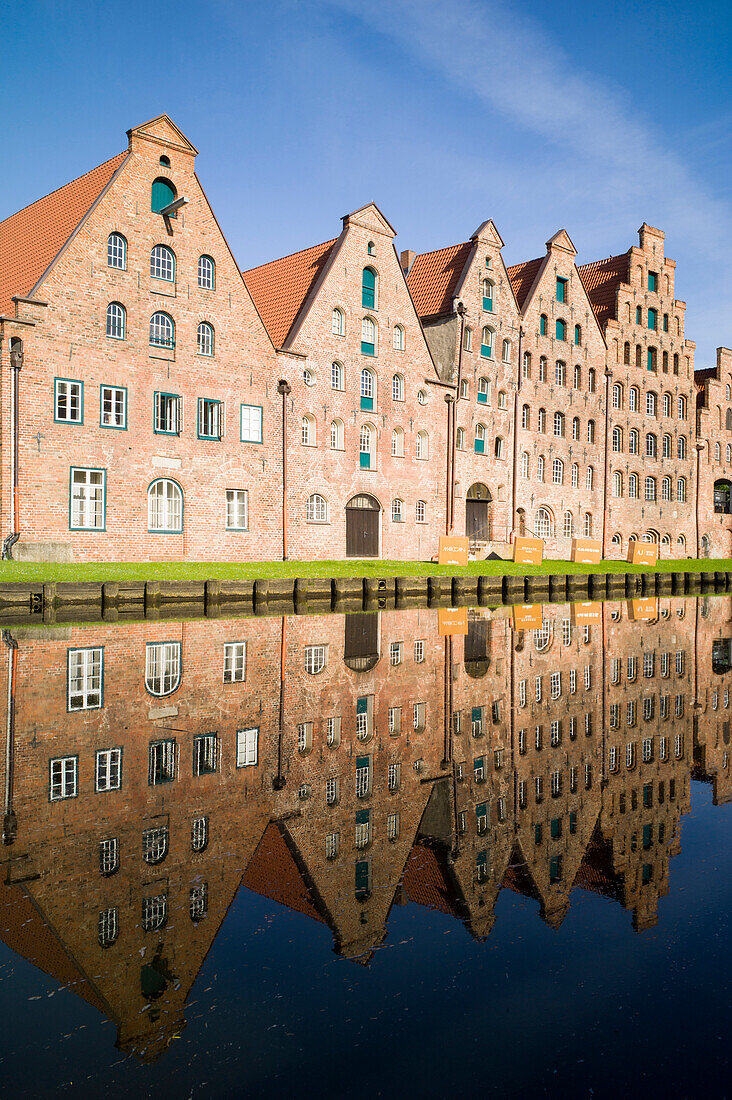 Salt storehouses on the river Trave, Lubeck, Schleswig-Holstein, Germany