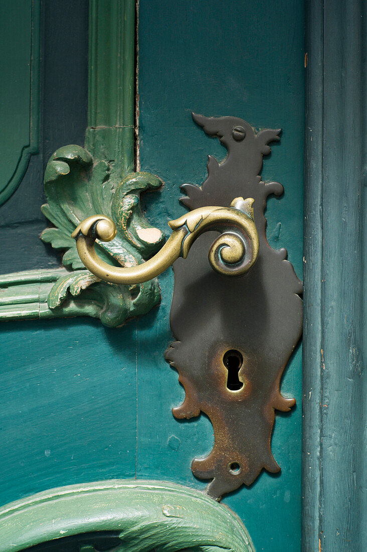 Ornamental door handle, Lubeck, Schleswig-Holstein, Germany