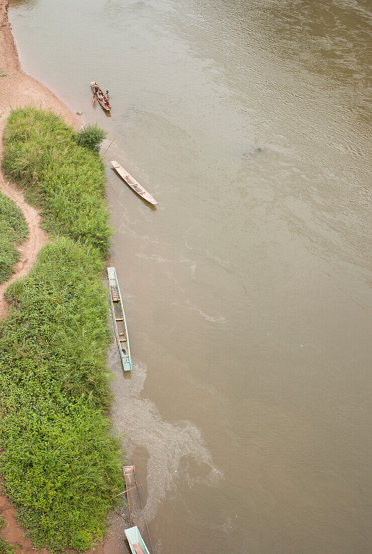 Boote auf dem Mekong, Luang Prabang, Laos