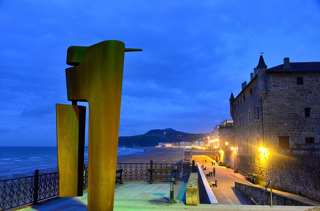 In the evening in Zarautz near San Sebastian, Basque country, North-Spain, Spain