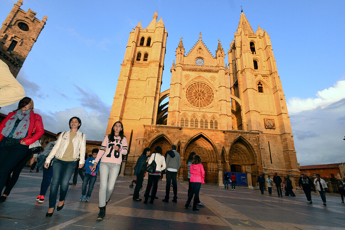 Catedral von Leon, Leon, Kastilien u. Leon, Nord-Spanien, Spanien