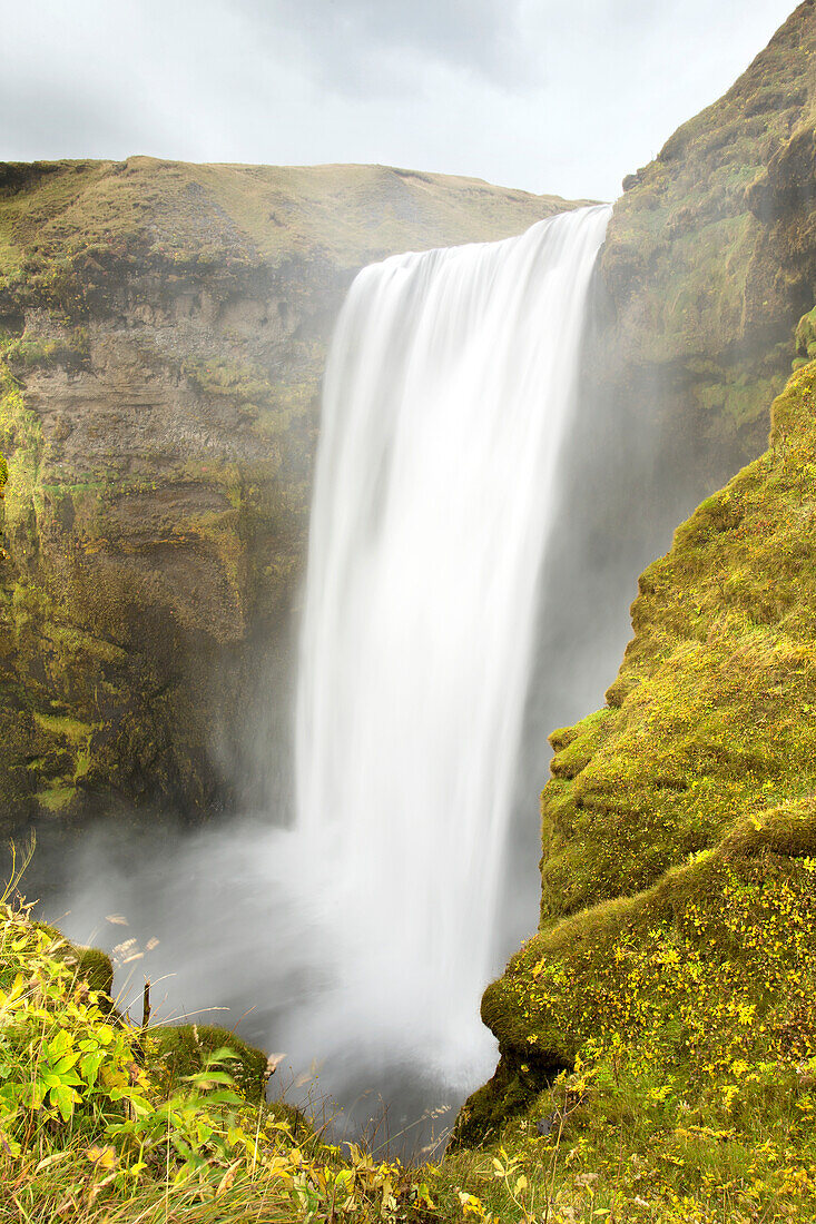 'A majestic waterfall and mist; Iceland'