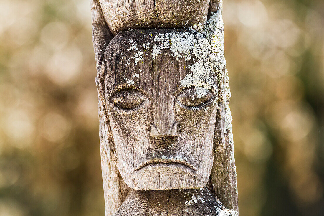 Toba Batak totem pole at Huta Bolon Museum in Simanindo village on Samosir Island, Lake Toba, North Sumatra, Indonesia