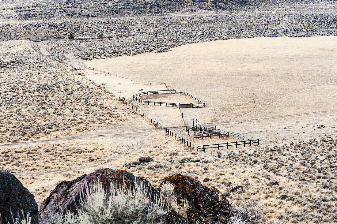 'Catch pens on Sand Creek in the Surprise Valley, Modoc County; California, United States of America'
