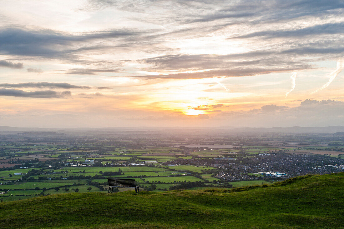 Severn Vale and Cleve Hill, part of the Cotswold Hill, Cheltenham, The Cotswolds, Gloucestershire, England, United Kingdom, Europe