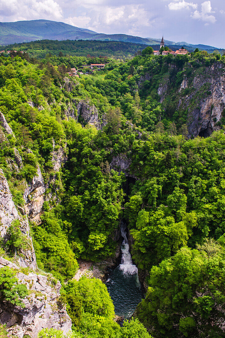 Velika Dolina (Big Valley), a town above the Skocjan Caves, in the Karst Region (Kras Region) of Slovenia, Europe