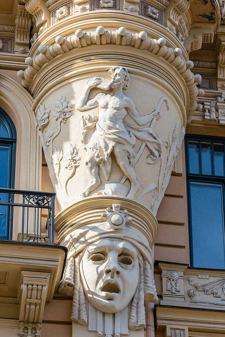 Art Nouveau style architecture locally known as Jugendstil, Riga, Latvia, Europe