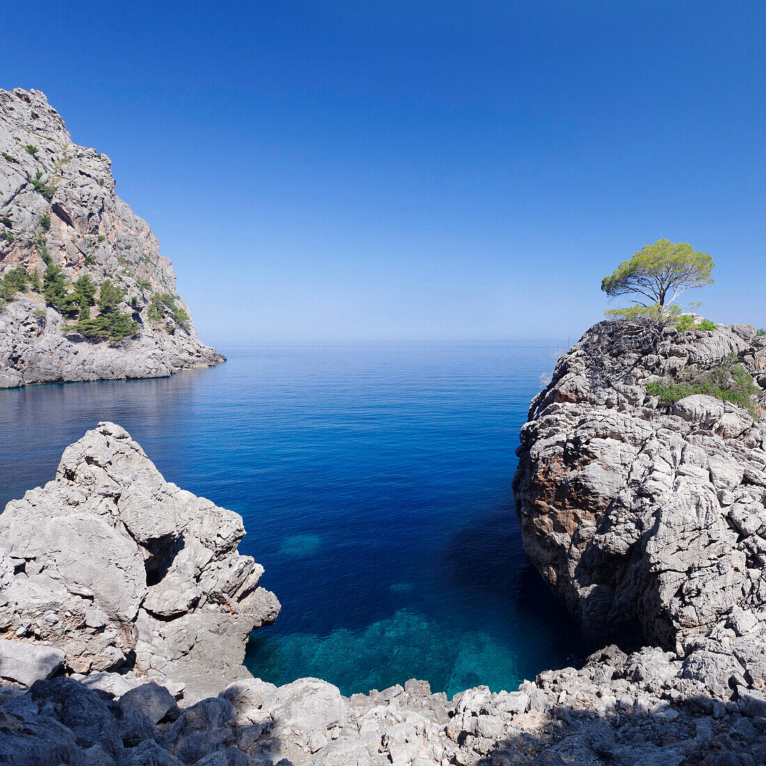 Bay Cala de Sa Calobra, Majorca (Mallorca), Balearic Islands (Islas Baleares), Spain, Mediterranean, Europe