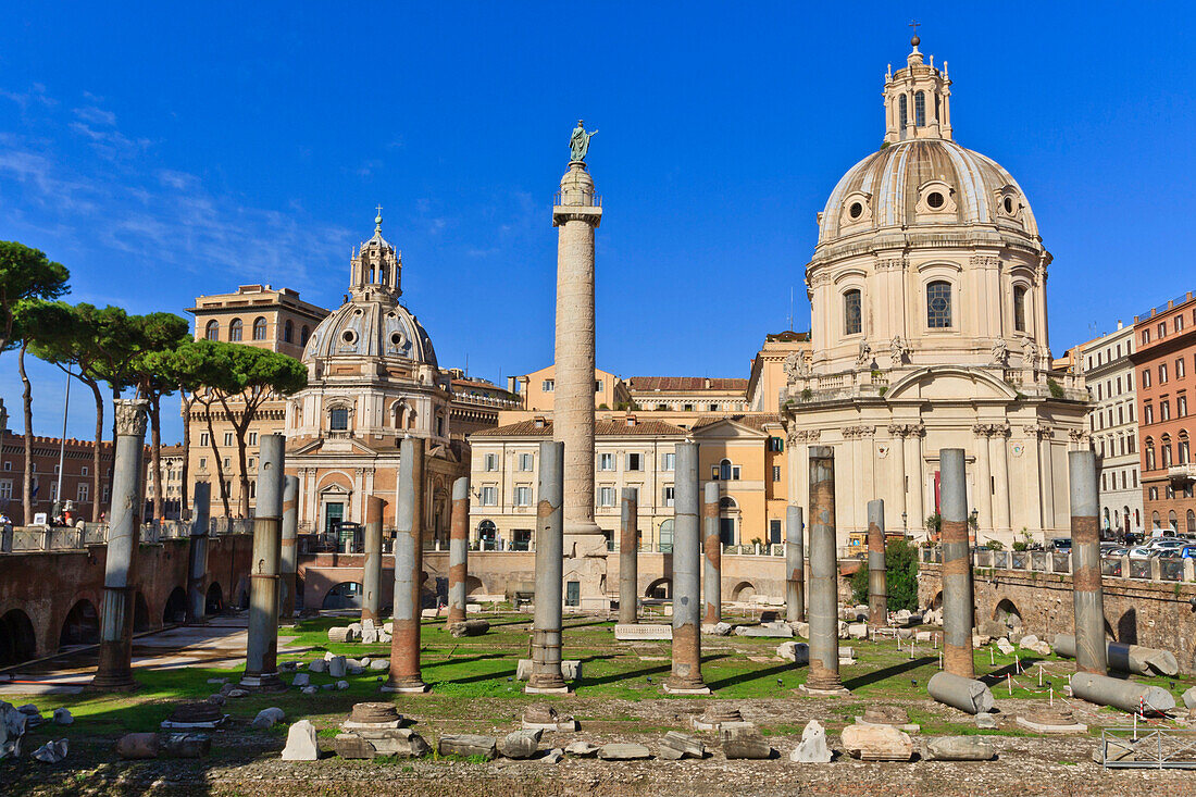 Trajan's Column and Forum, Forum area, Rome, Lazio, Italy, Europe