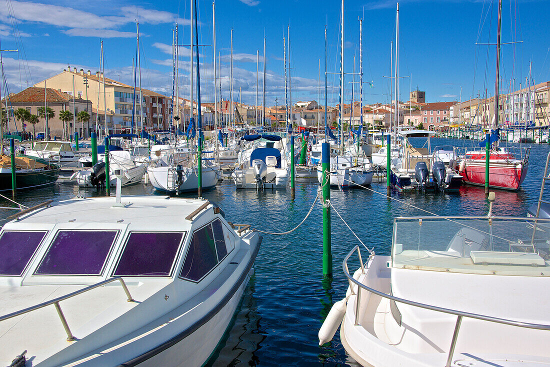 Boats in marina, Meze, Herault, Languedoc Roussillon region, France, Europe
