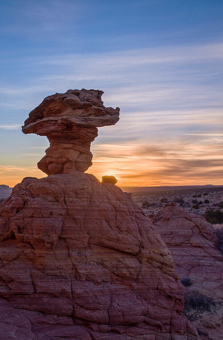 Sandstone formations at first light, Coyote Buttes Wilderness, Vermilion Cliffs National Monument, Arizona, United States of America, North America
