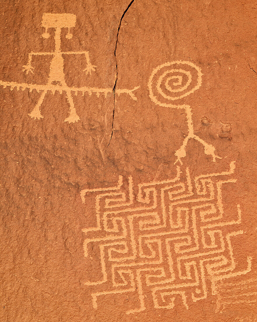 Petroglyphs, Coyote Buttes Wilderness, Vermilion Cliffs National Monument, Arizona, United States of America, North America