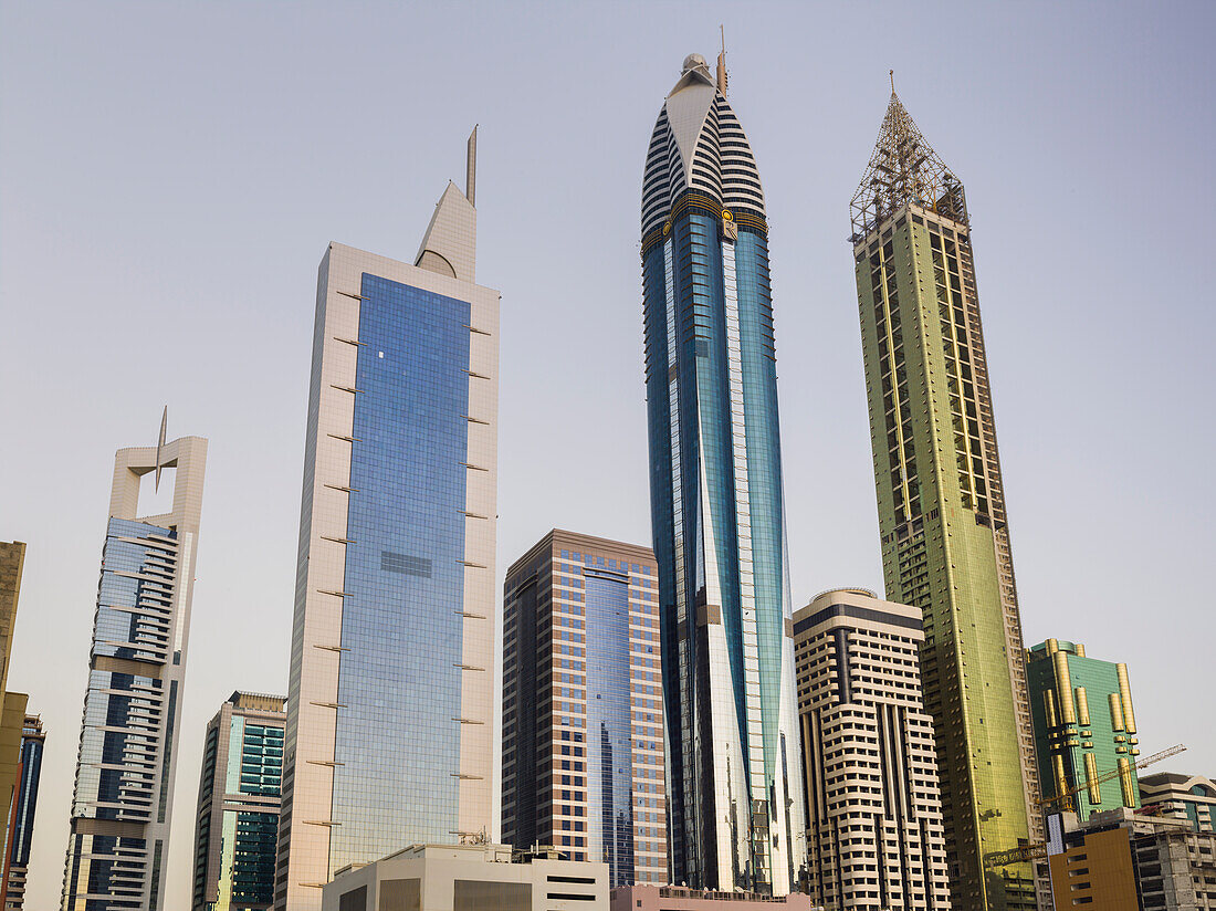 Skyscrapers on Sheikh Zayed Road, Dubai, Unites Arab Emirates, UAE