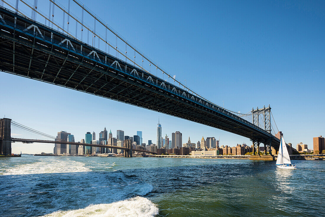 skyline Manhattan and East River, Manhattan, New York, USA