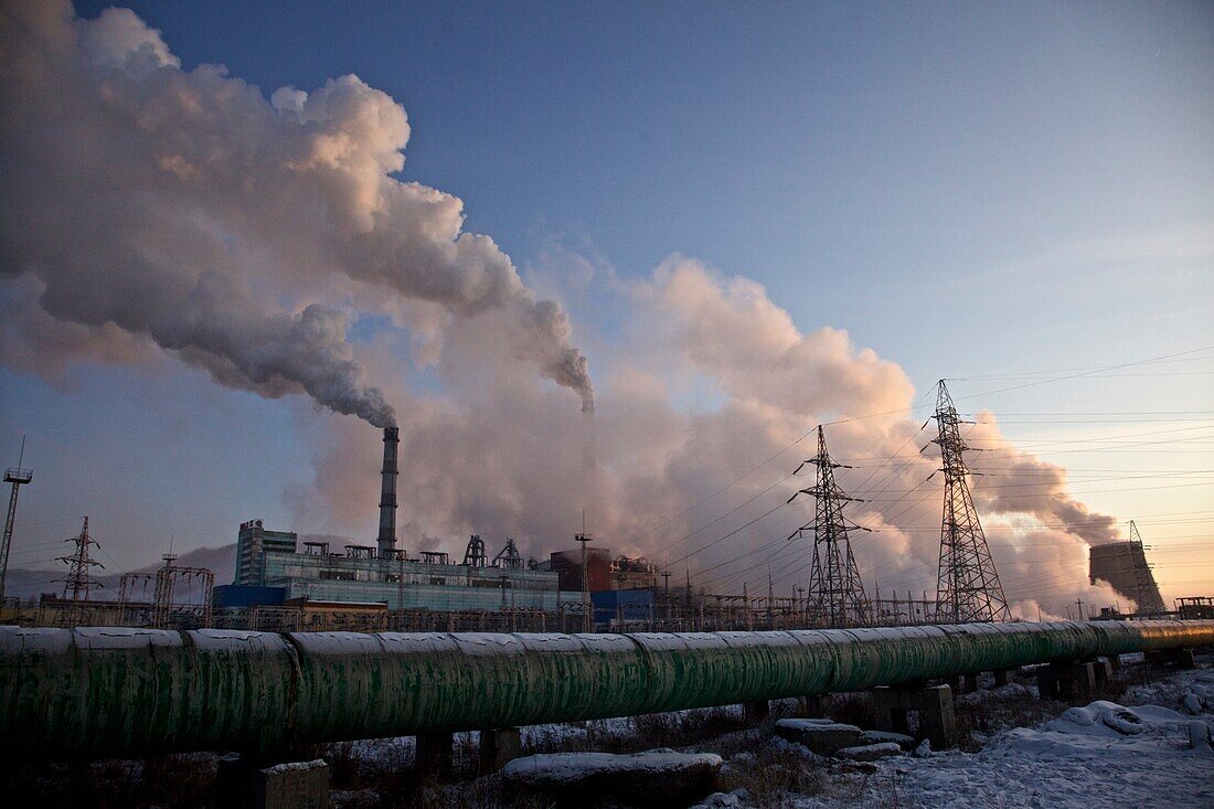 Kraftwerk in Ulan Bator, Ulaanbaatar, Mongolei