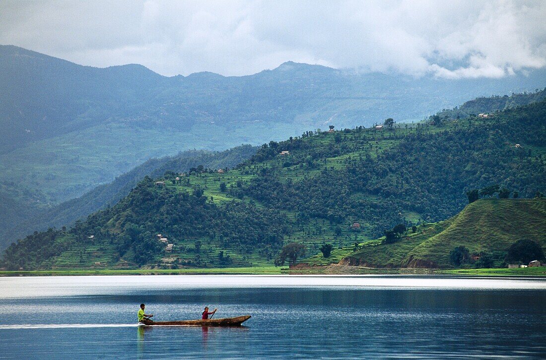 Phewa lake  Pokhara valley  Nepal.