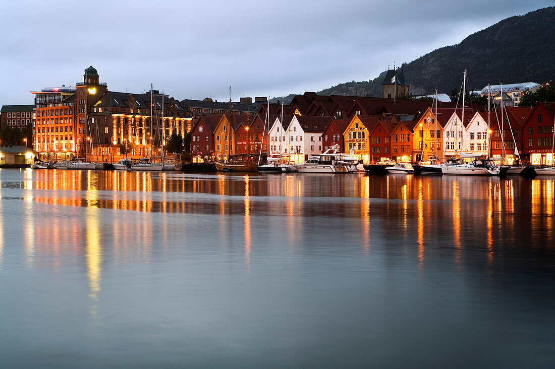 Houses in the old pier, Bryggen, Bergen, Hordaland, Norway.