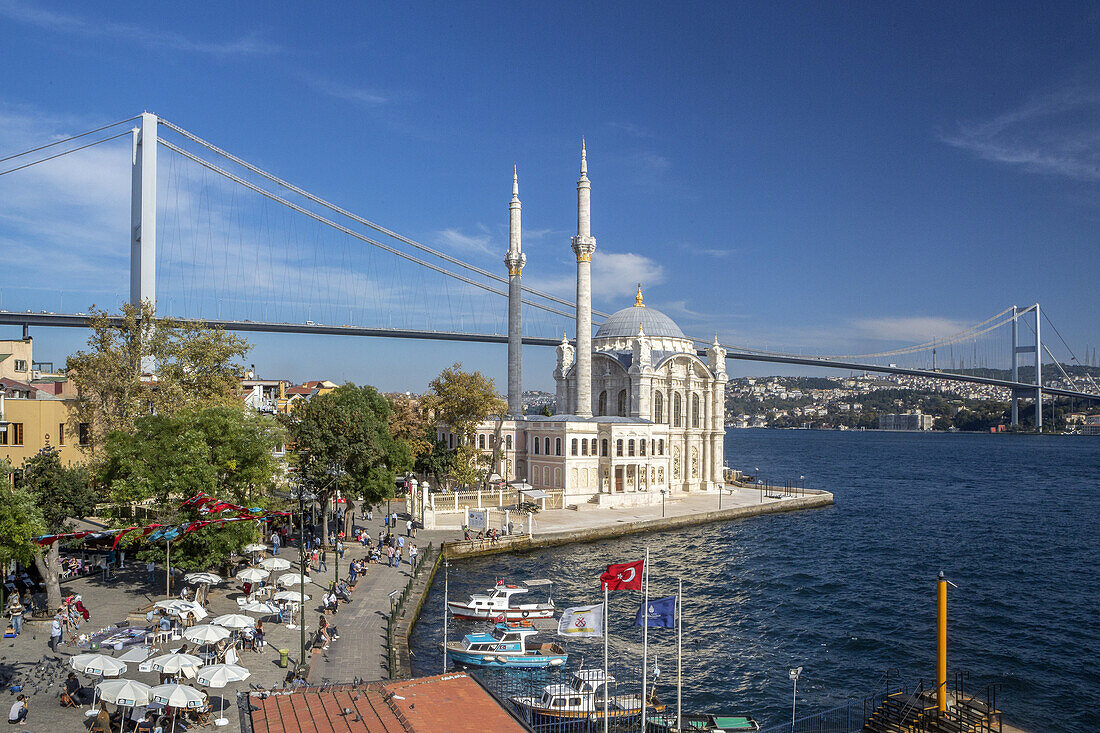 Turkey, Istambul City, Ortakoy District, Grand Mecidiye Mosque.