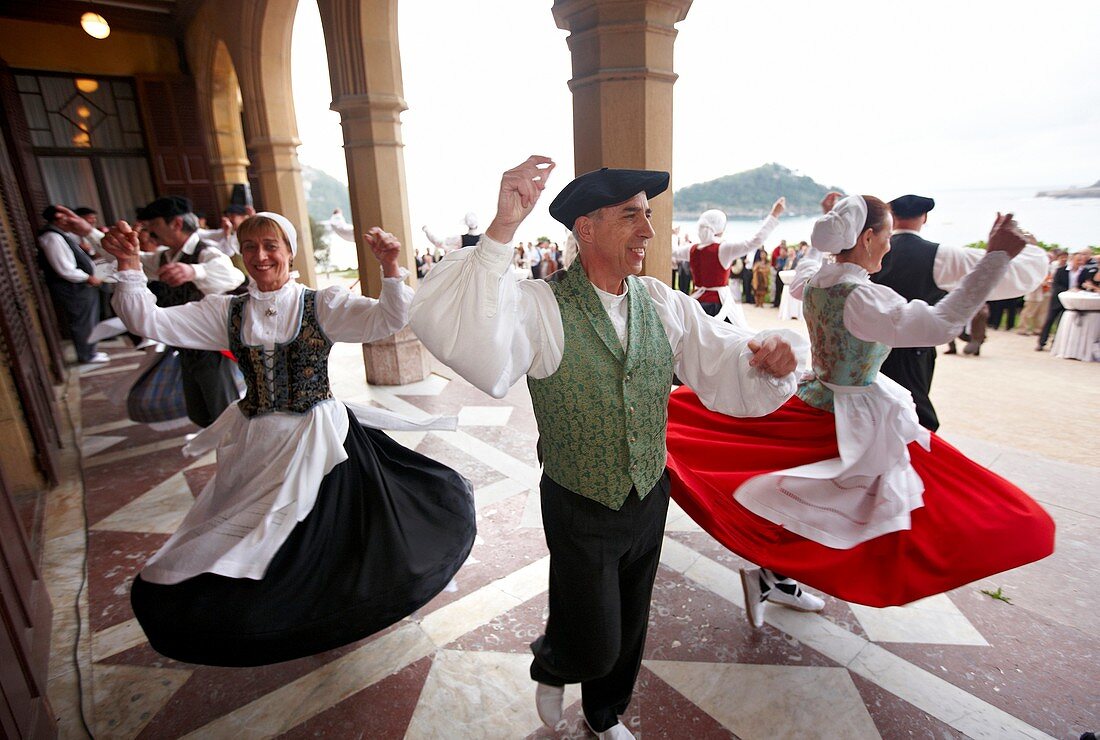 Basque dances, Palacio de Miramar, San Sebastian, Guipuzcoa, Basque Country, Spain