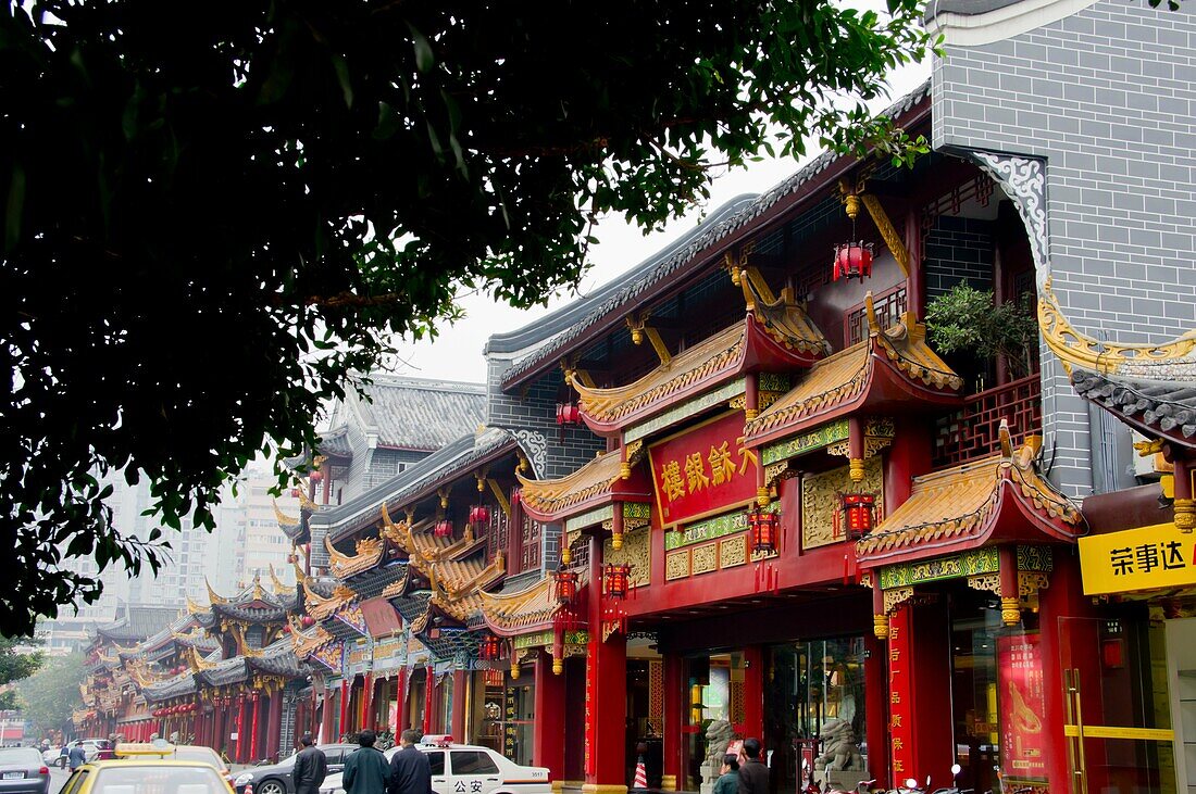 China, Chengdu, Sichuan, city, Qintai Lu Chinatown