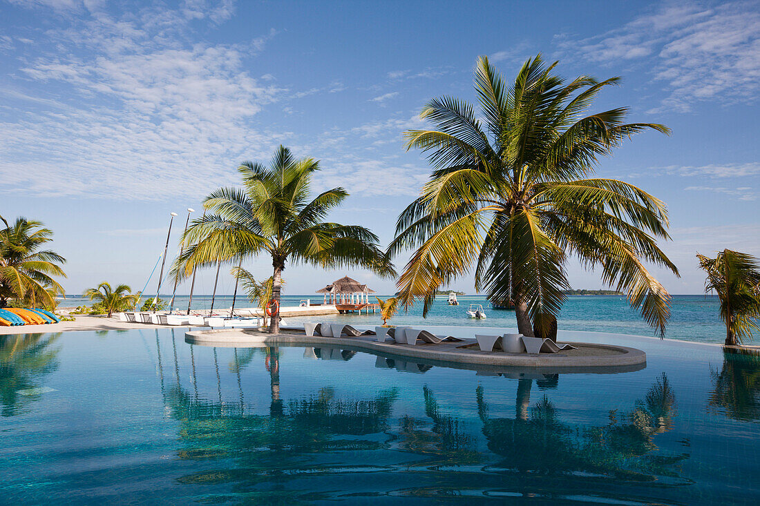 Pool der Malediveninsel Kandooma, Süd Male Atoll, Malediven, Pool of Maldive Island Kandooma, South Male Atoll, Maldives