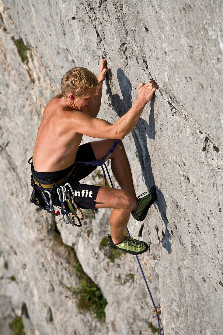 climb, sport, Ennstal, Losenstein, Nixloch, Austria, mountain, wall, precipitous, steep, man, vertically, free climbing, sport, free climbing,
