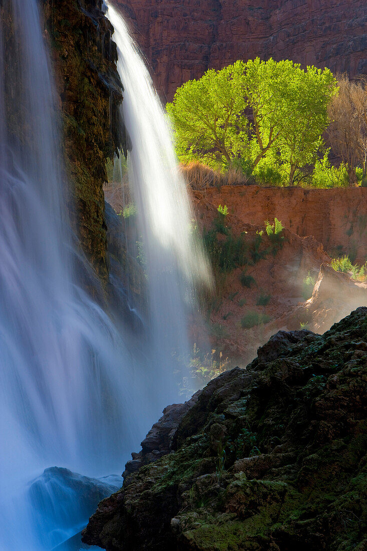 Navajo Falls, USA, Amerika, Vereinigte Staaten, Arizona, Grand Canyon Nationalpark, Tal, Canyon, Fluss Wasserfall, Felsen, Tuffs
