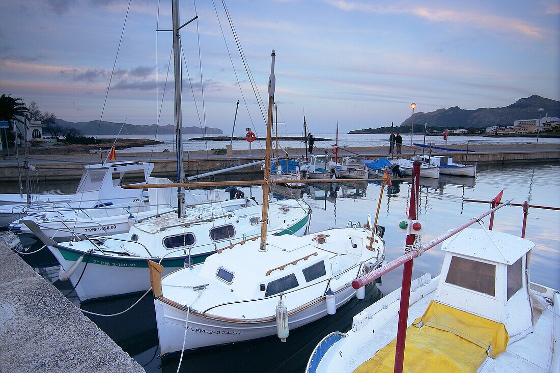 Bucht von Alcudia ist Barcarès Pollença Mallorca Balearische Inseln Spanien