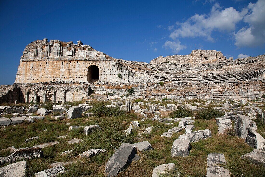 theatre, archeological area, miletus, southern aegean coast, turkey, asia