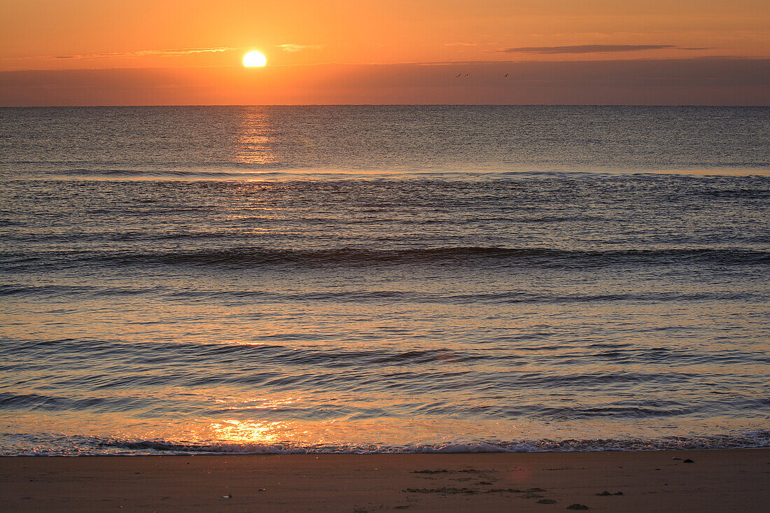 Brilliant sunrise, Assateague Island National Seashore, Maryland, USA.