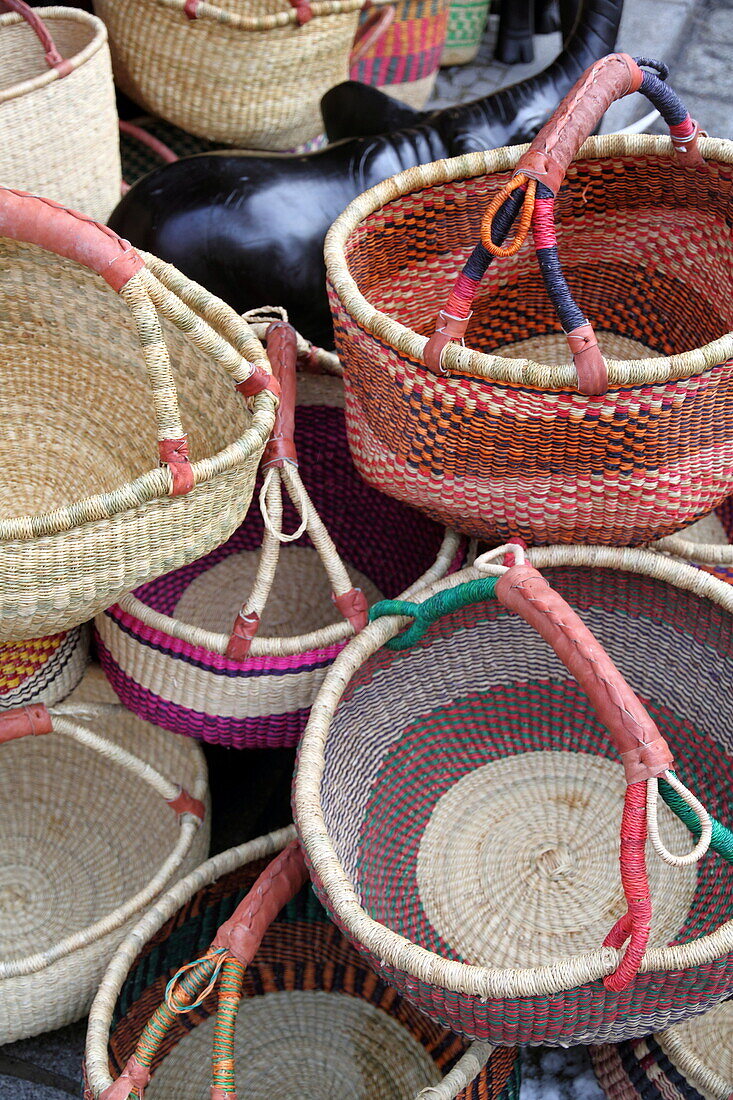 Baskets sale Christmas time weihnachtsmarkt market in Berlin Germany.