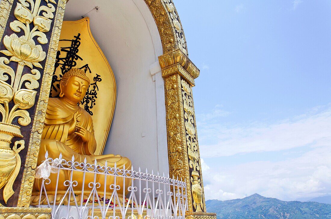 Nepal - Pokhara - Buddha statue at thw World Peace Pagoda