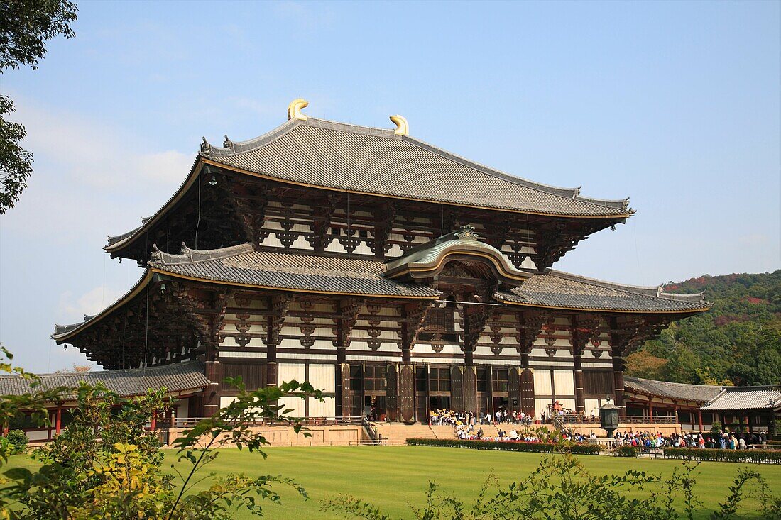 Todaiji Temple, Nara, Japan  The world famous Todaiji Temple designated as world heritage contains various pavilions and halls including many designated as national treasures of Japan Among them the Daibutsuden Hall is the world s largest wooden structure