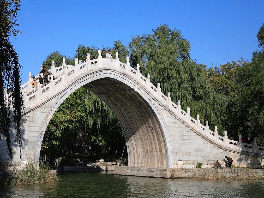 China, Beijing, Summer Palace, Kunming Lake, Jade Bridge.