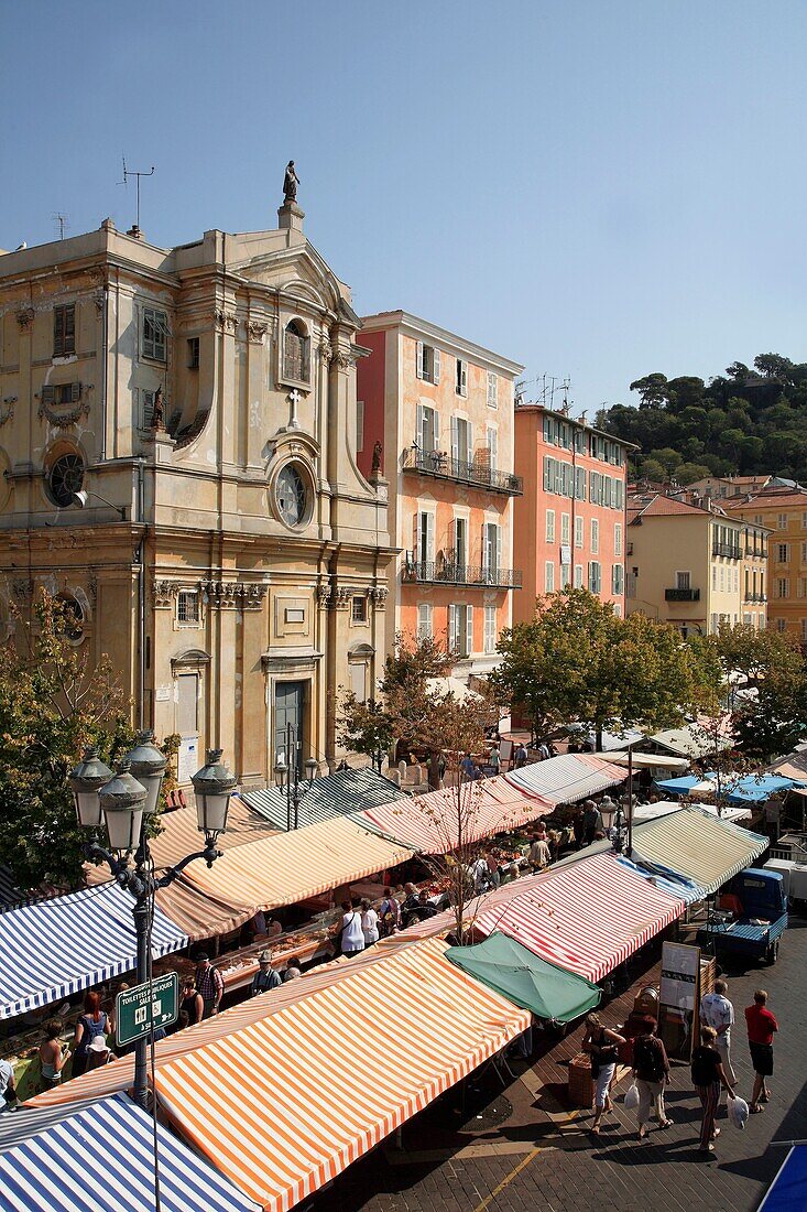 France, Provence, Côte dAzur, Nice, Cours Saleya, market.