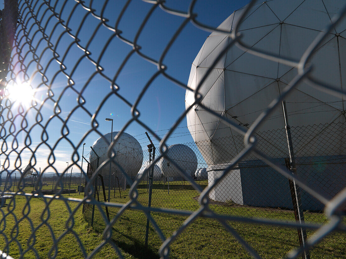 Randomes of former Echelon Field Station, Mietraching, Bad Aibling, Bavaria, Germany