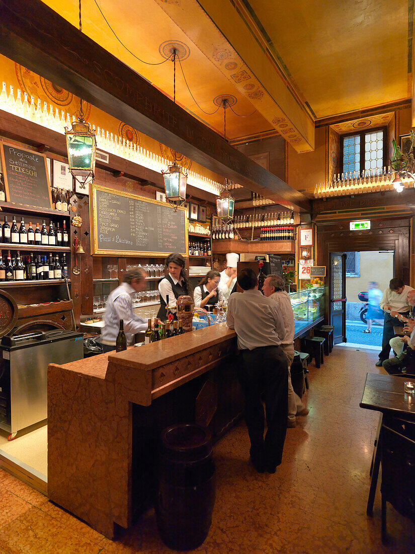 Bar in a restaurant, Verona, Veneto, Italy