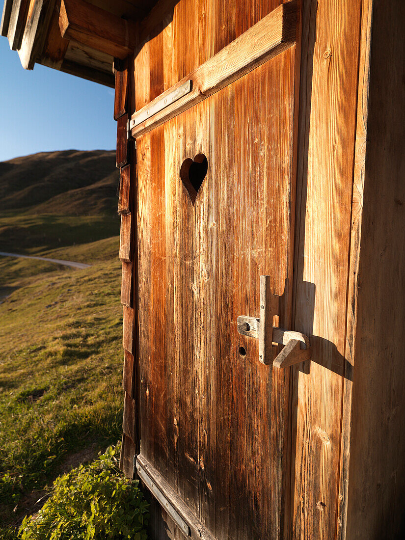 Wooden outhouse, Alp, Lofer, Salzburger Land, Austria