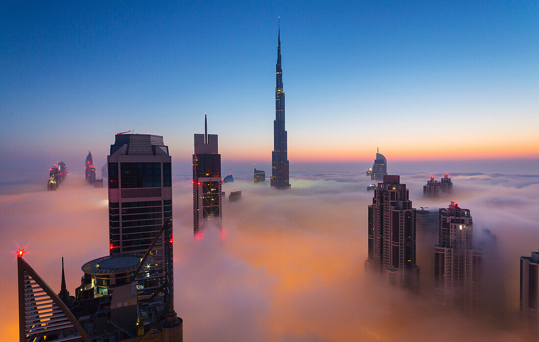 Downtown Dubai, Burj Khalifa at dawn, United Arab Emirates