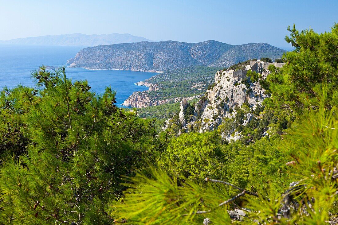 Seascape from Monolithos Castle, Rhodes, Dodecanese islands, Greece, Europe