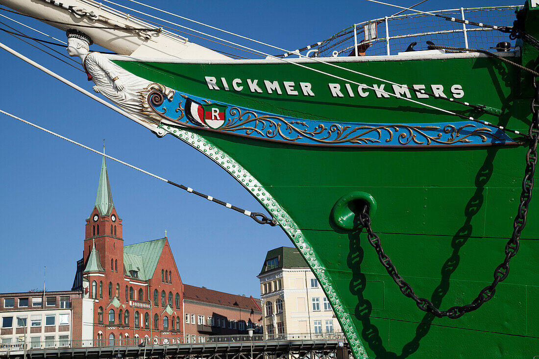 Germany, Hamburg, Hanseatic town, landing stages, museum ship, Rickmer Rickmers, ship, windjammer