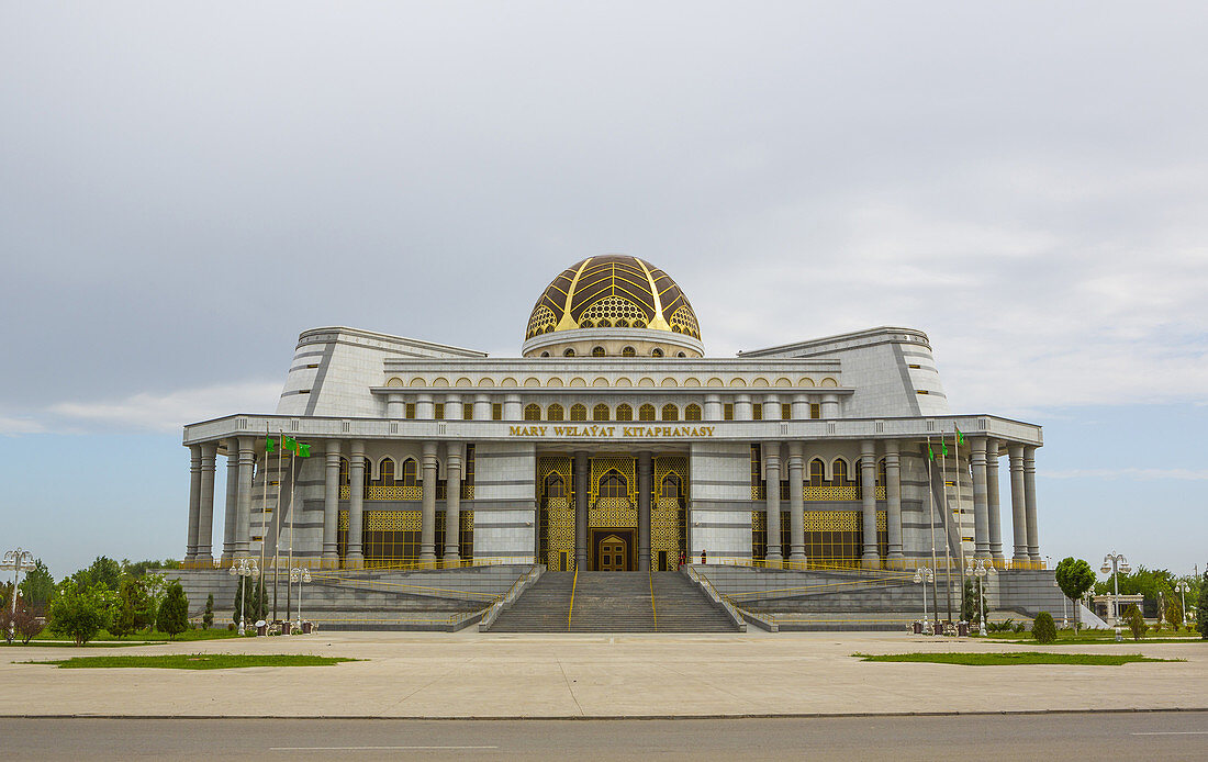 Building, Library, Mary, Turkmenistan, Central Asia, Asia, architecture, city, culture, dome, touristic, travel